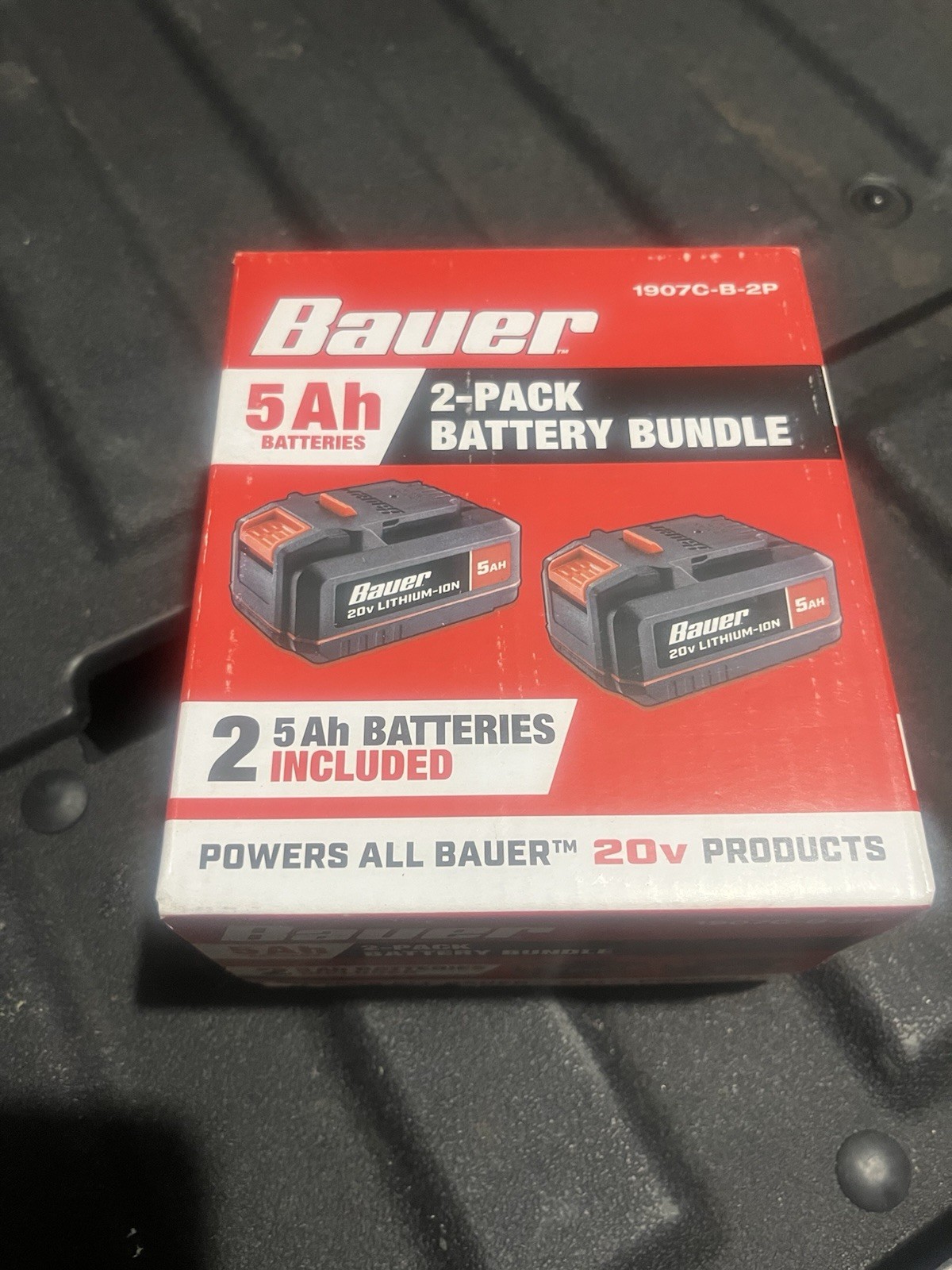 Bauer 20V 2-Pack 5 Ah Lithium-Ion 71270 Battery 1907C-B-2P. NEW
