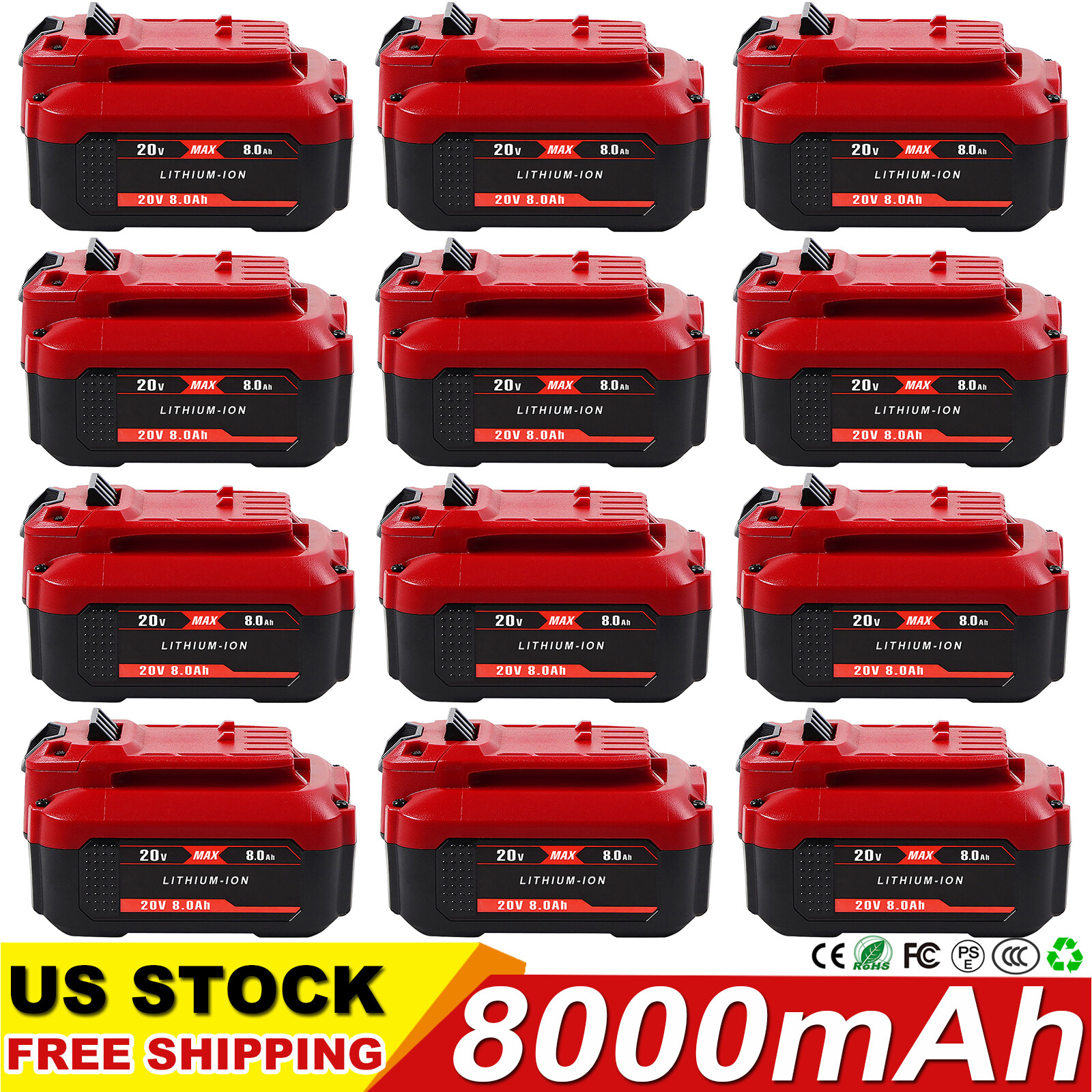 8.0Ah Li-ion Battery / Adapter For Craftsman 20V MAX CMCB204 CMCB202 CMCB201