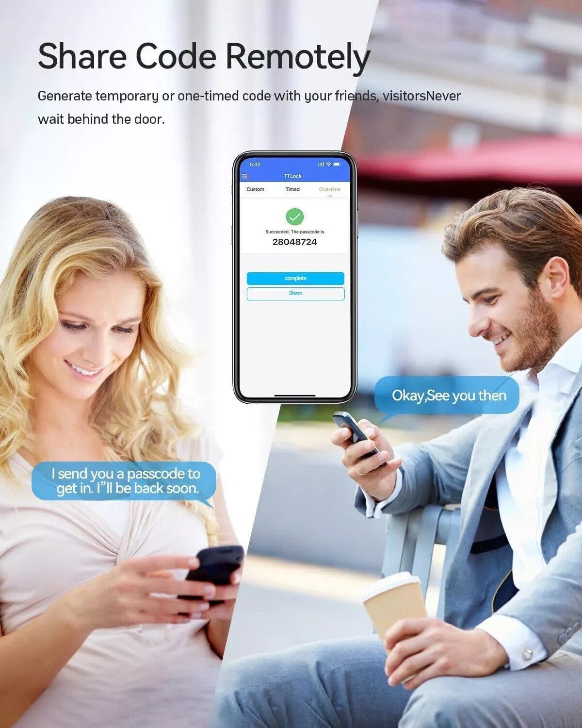 TMEZON Smart Door Lock Wi-Fi Fingerprint Keyless Door Lock with Handle Free APP