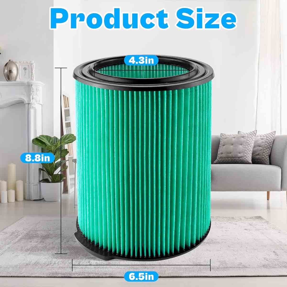 VF6000 Filter Replace For Ridgid Wet Dry Vac Vacuum 5-20 Gallon WD5500 WD0671