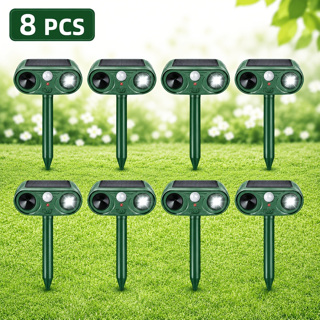 Solar-powered acoustic expeller IP44 1100mAh