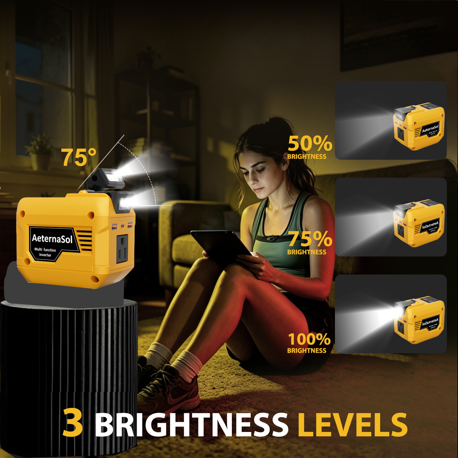 220W-250W Power Inverter for Dewalt 20V Battery AC 110V Outlet Portable Camping
