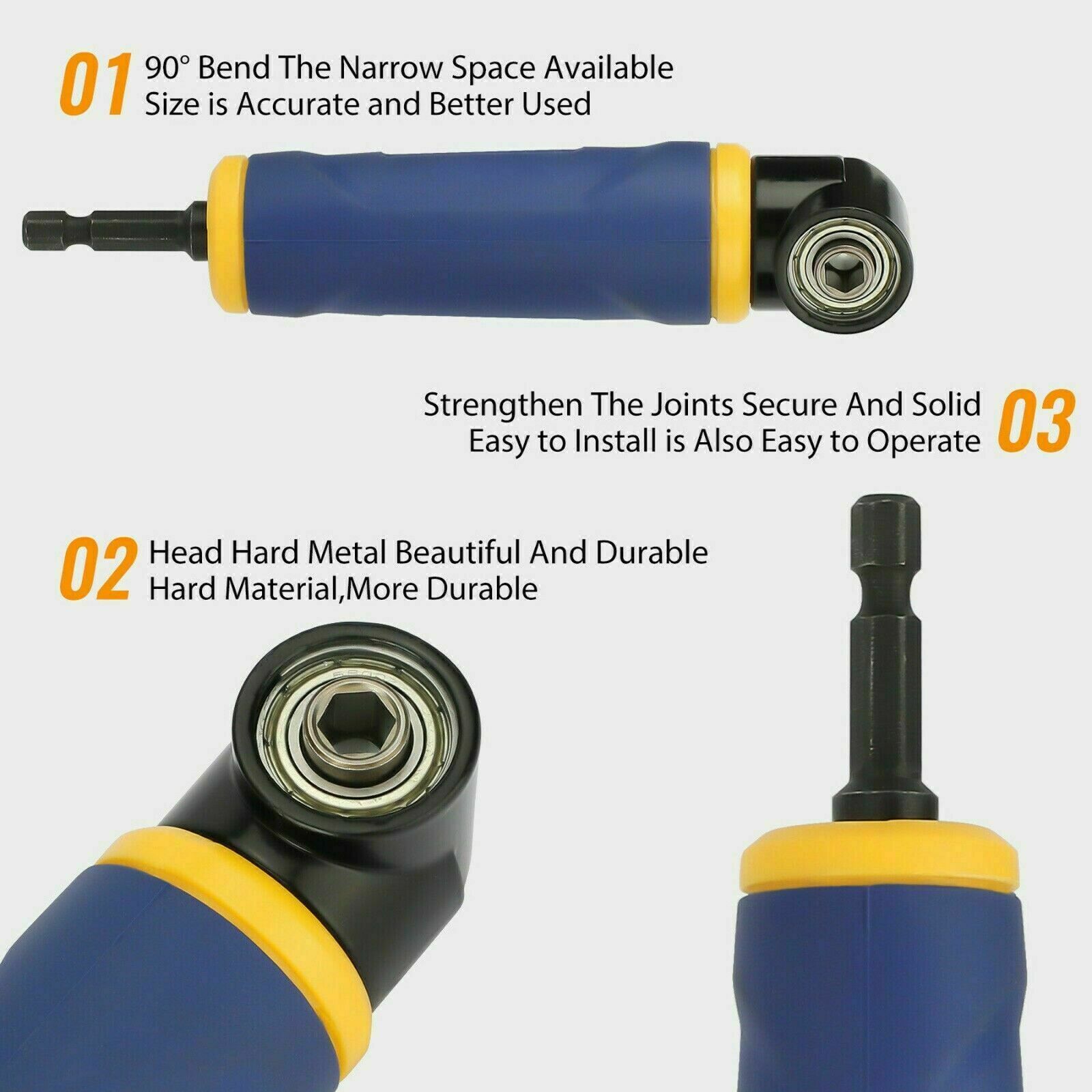 90°Right Angle Drill Adapter Extension Screwdriver Socket Holder Attachment Tool