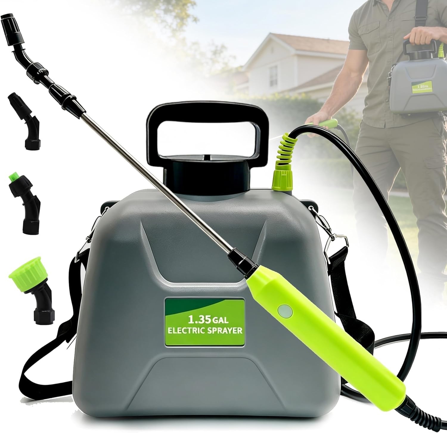 Versatile Battery Powered Garden Sprayer 1.35 Gal – Comfortable & Leak-Free