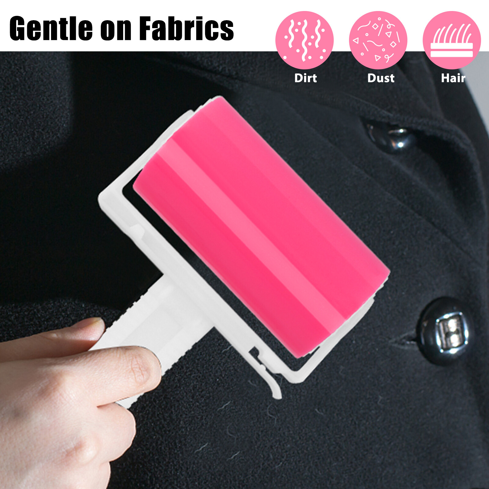 Sticky Lint Roller Clean Pet Hair Remover Washable Reusable Set of 2 Travel Size