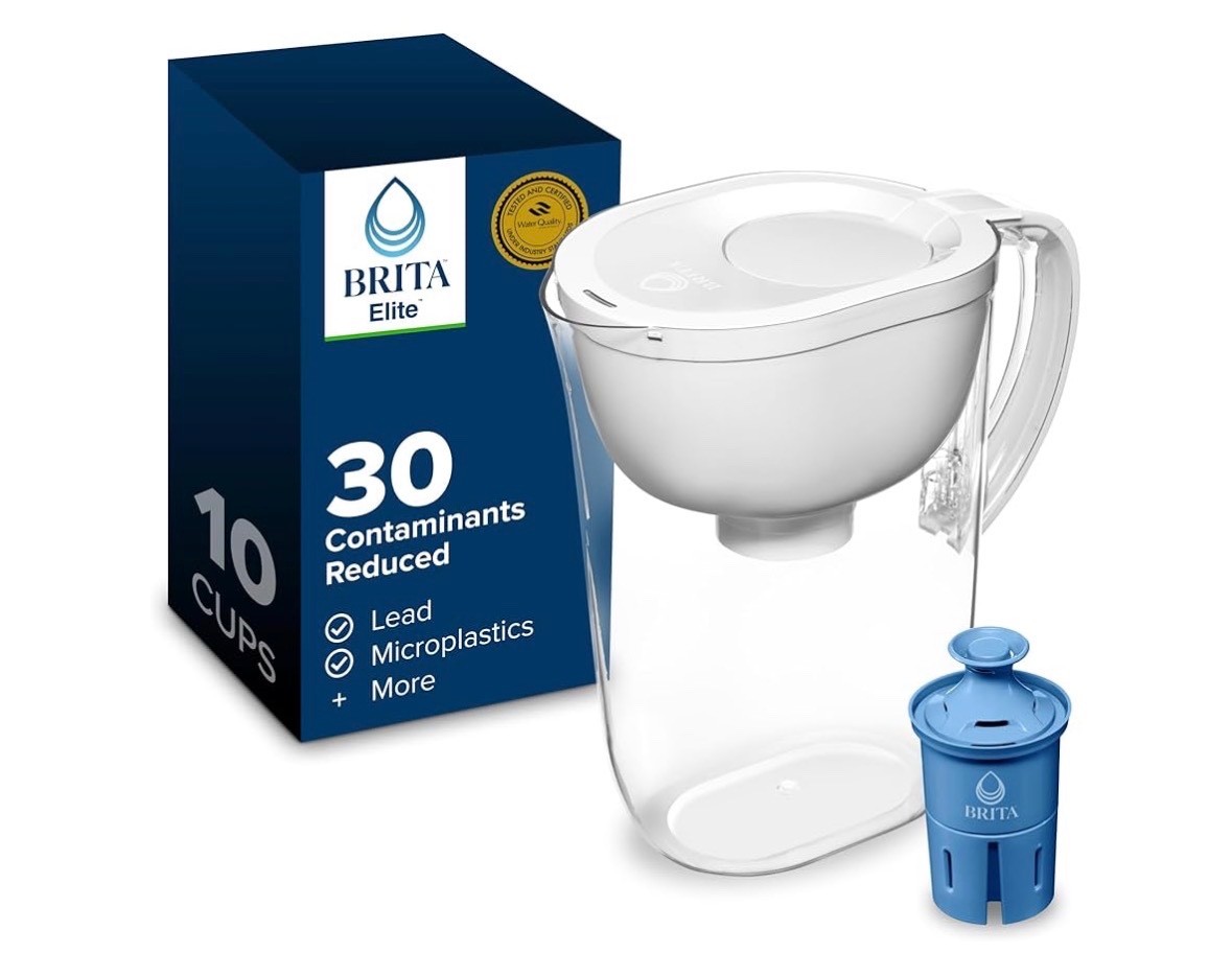 Brita Large 10-Cup Elite Water Filter Pitcher New Sealed White