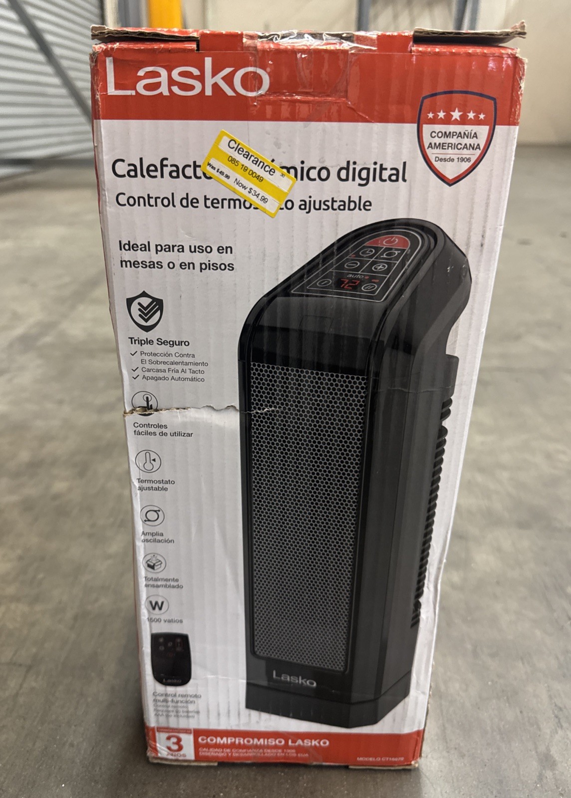 Lasko Digital Ceramic Tower Heater with Remote Control CT16670