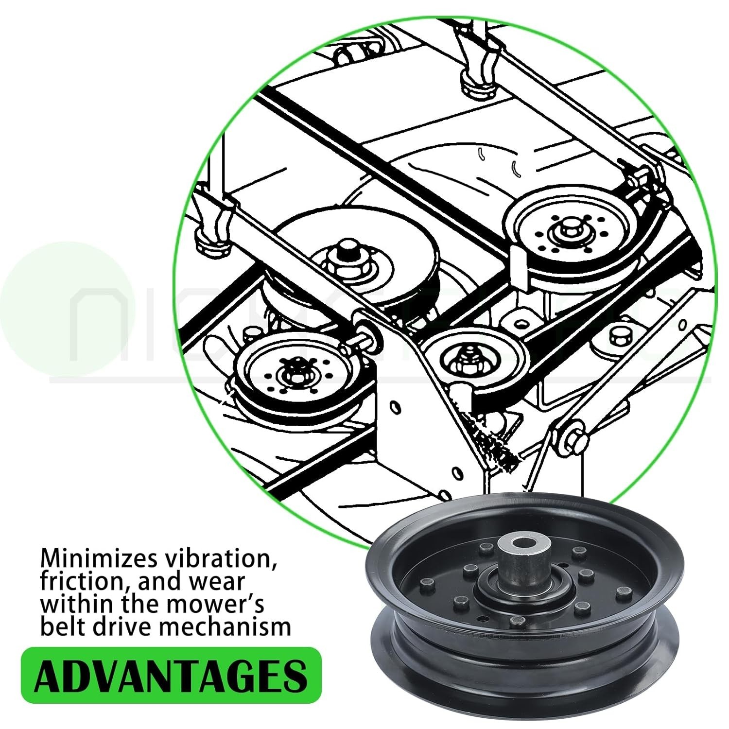 Husqvarna Idler Pulley Set Metal 5.32 in Deck Belt for Lawn Mowers Rides