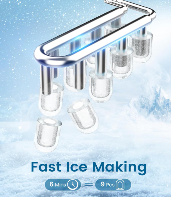 Ice Makers Countertop, Portable Ice Machine with Carry Handle, 26.5lbs/24Hrs,New