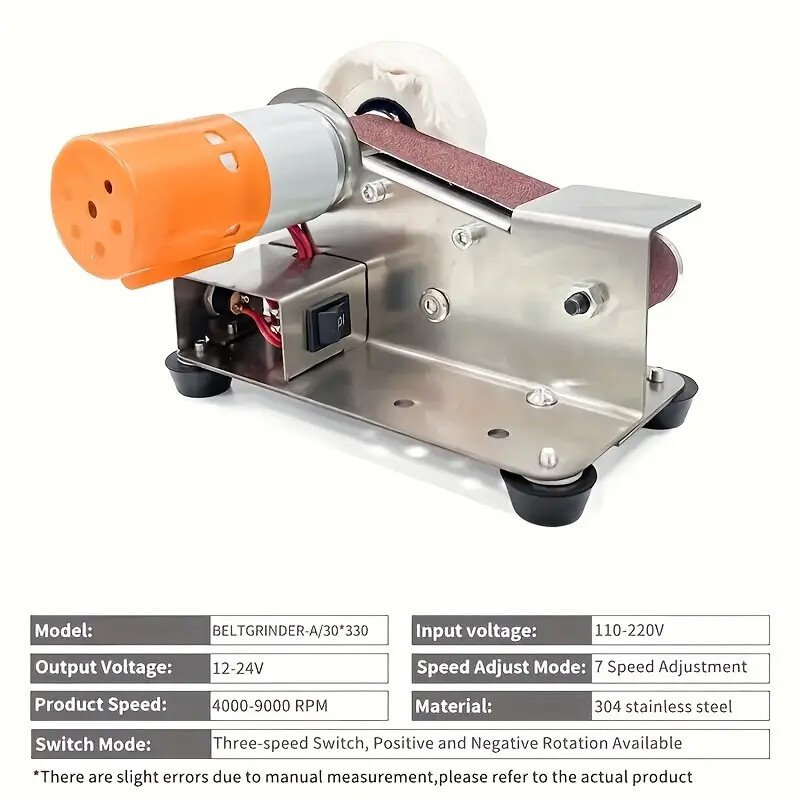 Mini Belt Sander Electric Bench Polisher Grinding Machine Polisher Grinder DIY