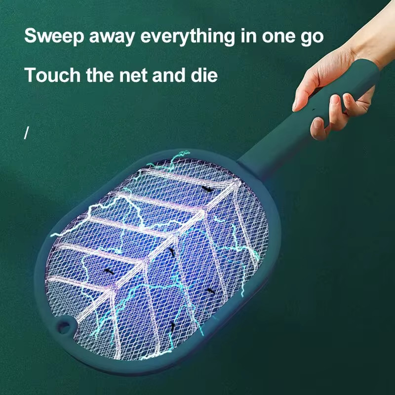 Handheld USB Rechargeable Mosquito Fly Swatter Zapper Killer Bug Insect Racket