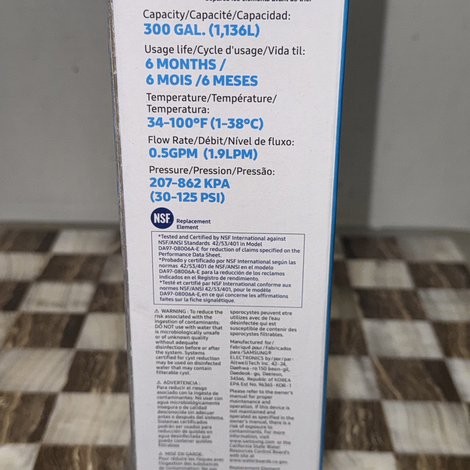 Samsung Genuine Filter For Refrigerator Water & Ice, DA29-00020B, HAF-CIN/EXP