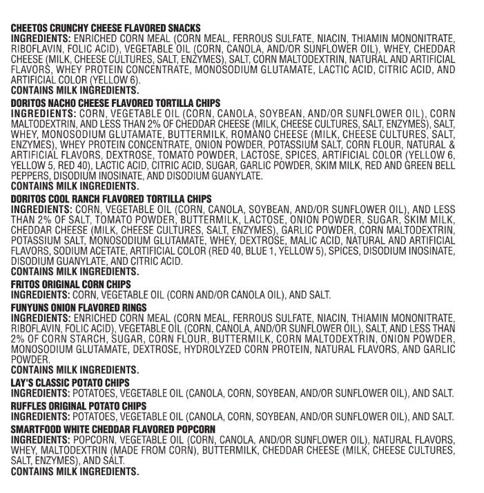 Frito Lay Classic Mix Chips Variety pack, Mega Size, 1 oz, 42 Count