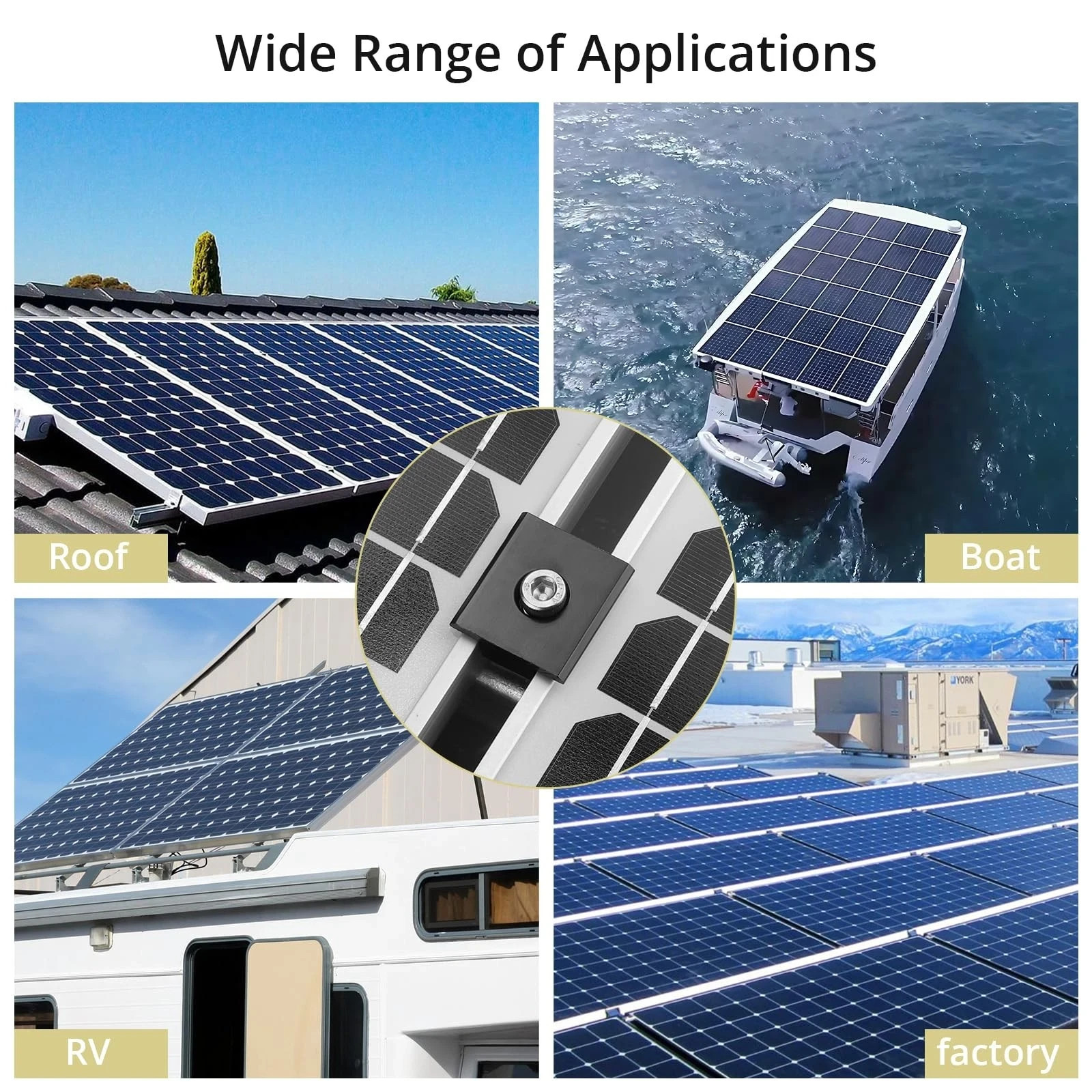 10Pcs Solar Panels Mid Clamps for Unistrut Aluminium Panel Brackets 30Mm/35Mm