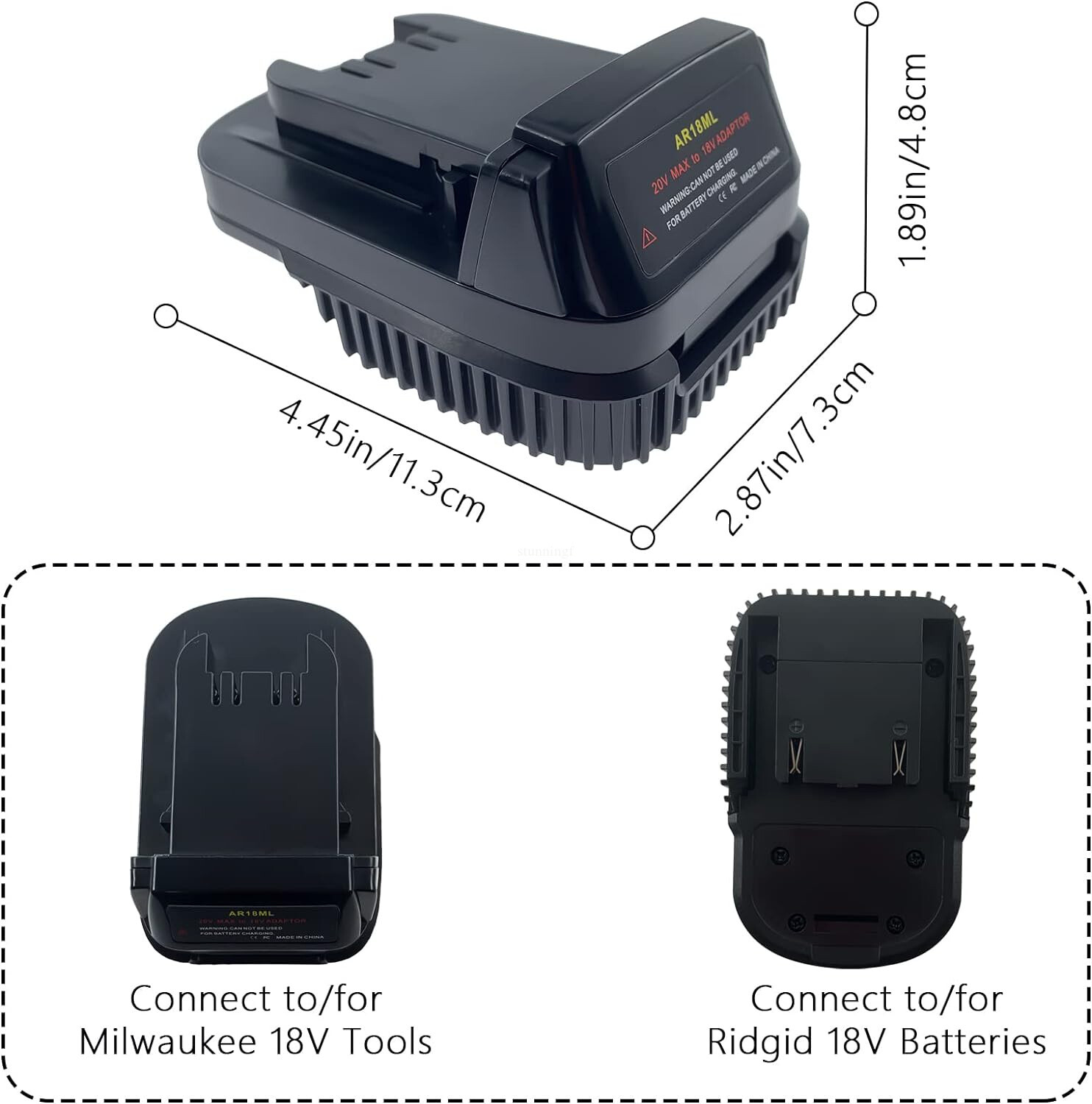 Battery Adapter for Ridgid 18V Battery Convert to for Milwaukee 18V Tool AR18ML