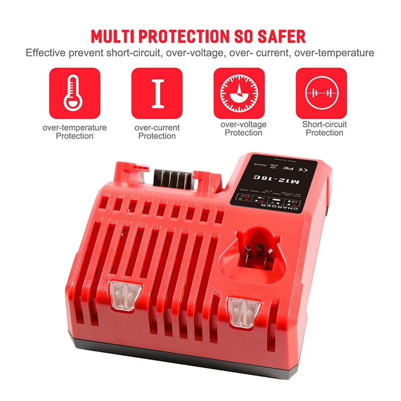For Milwaukee For M18 Battery For M12 12V Battery Charger-(Not include battery)