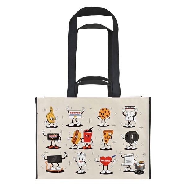 COSTCO KEEP COOL REUSABLE CHARACTER TOTE SHOPPING BAGS -4 BAGS -LARGE HEAVY DUTY