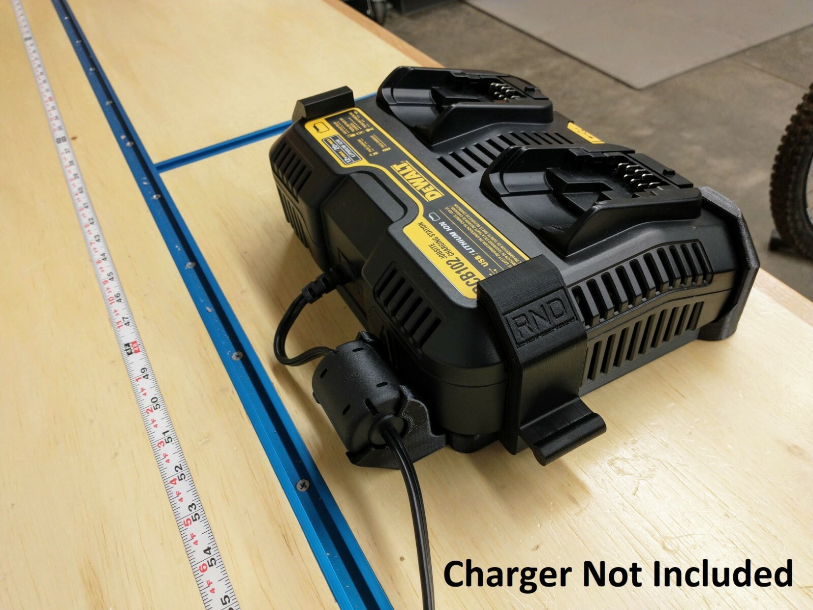 Wall Mount for DeWalt DCB102 Charger with Optional Battery Mounts, Made in USA