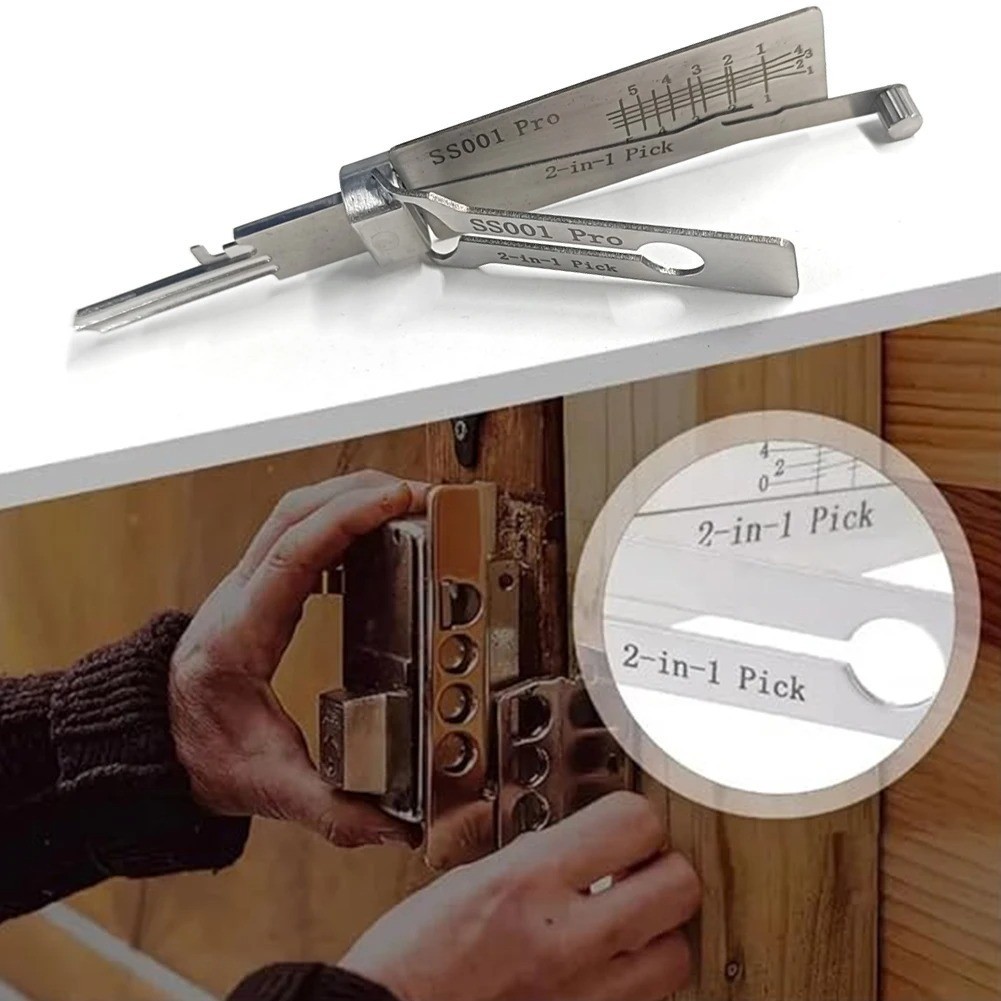 Hook & Pickup Tool Kit 2 in 1 Portable Lock Picking Set Ergonomic Handle USA