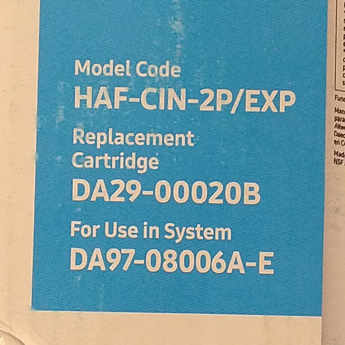 2 Pack Samsung DA29-00020B HAF-CIN/EXP Refrigerator Fresh Water Filter Cartridge