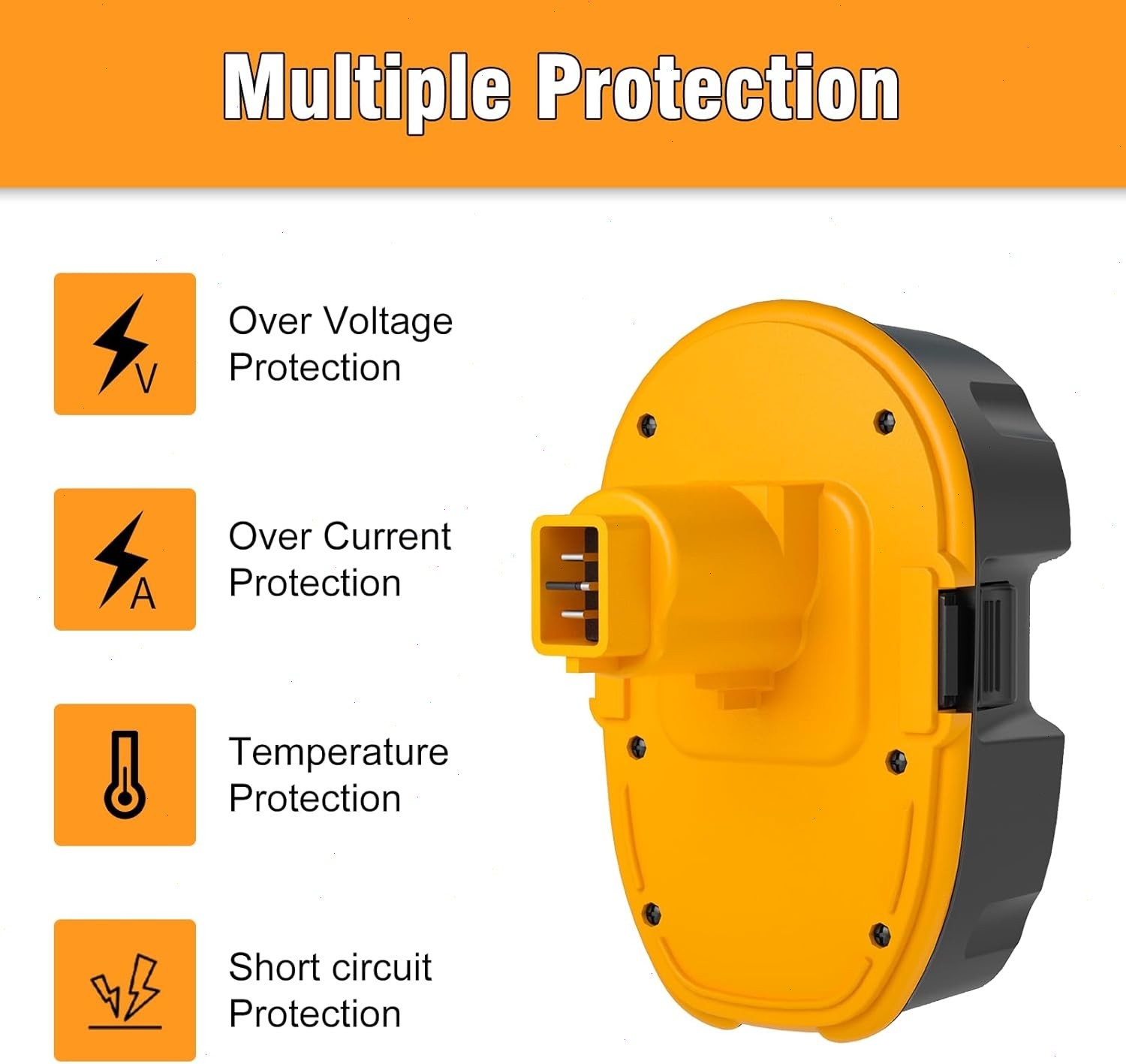 4PACK 2PACK 18V For Dewalt 18 VOLT XRP Ni-MH 7.0Ah Battery DC9099 DC9096 DC9098