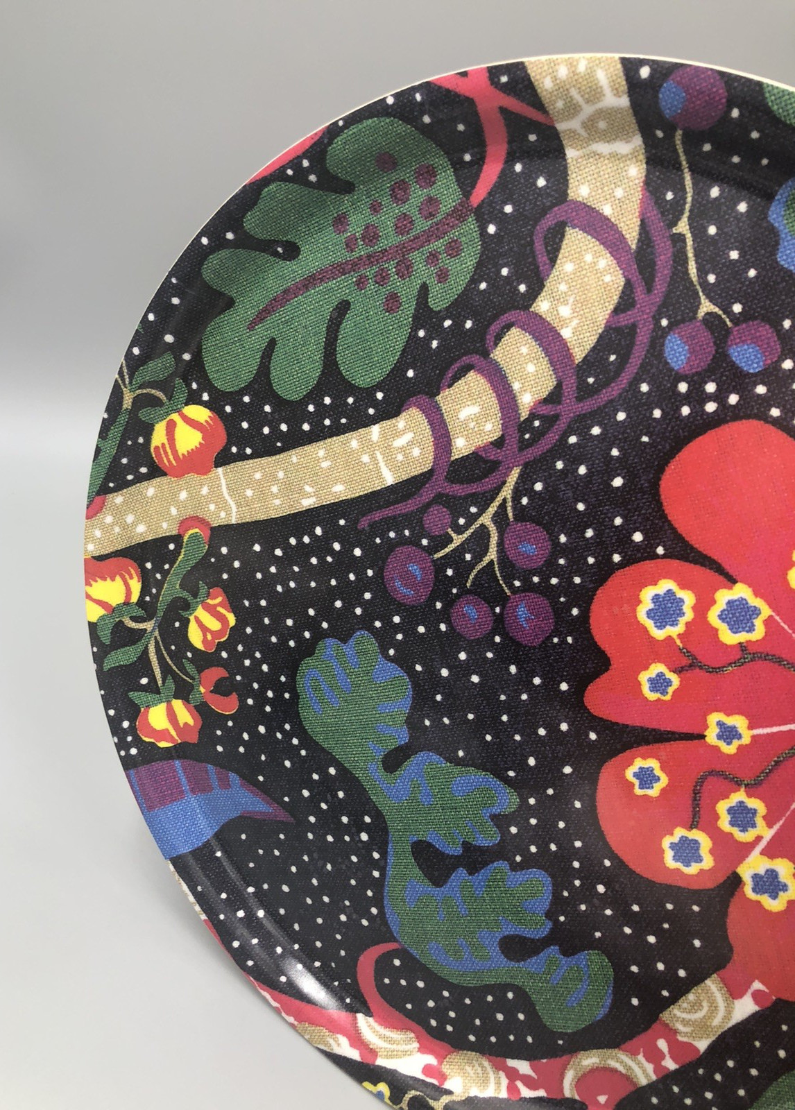 Vintage Svenskt Tenn Sweden Mirakel Miracle Round Tray Birchwood Josef Frank 12″