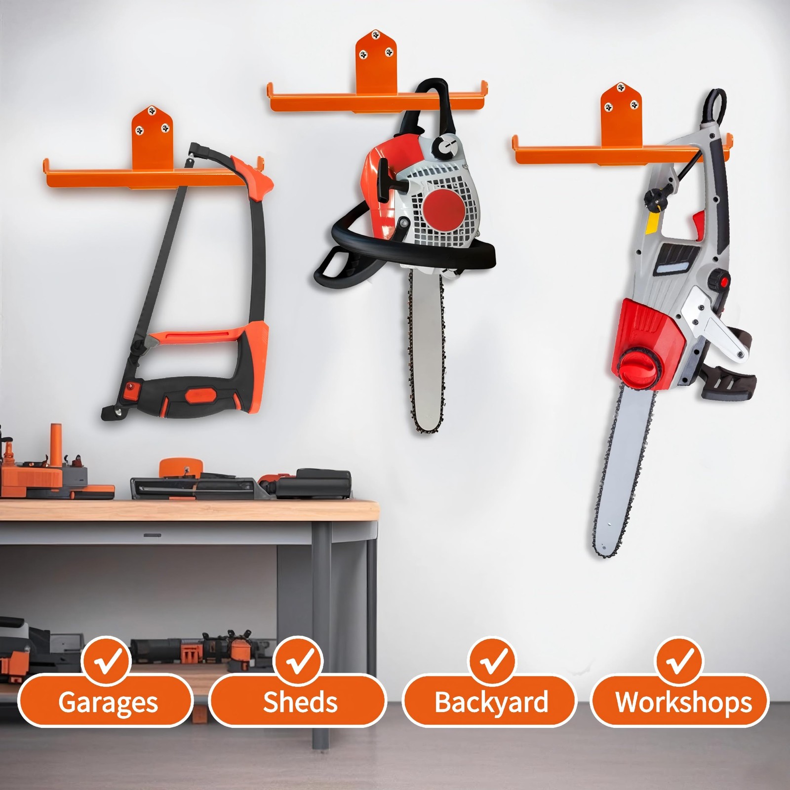 Heavy Duty Backpack Leaf Blower Hanger, Stainless Steel Wall Mount Rack, Spac…