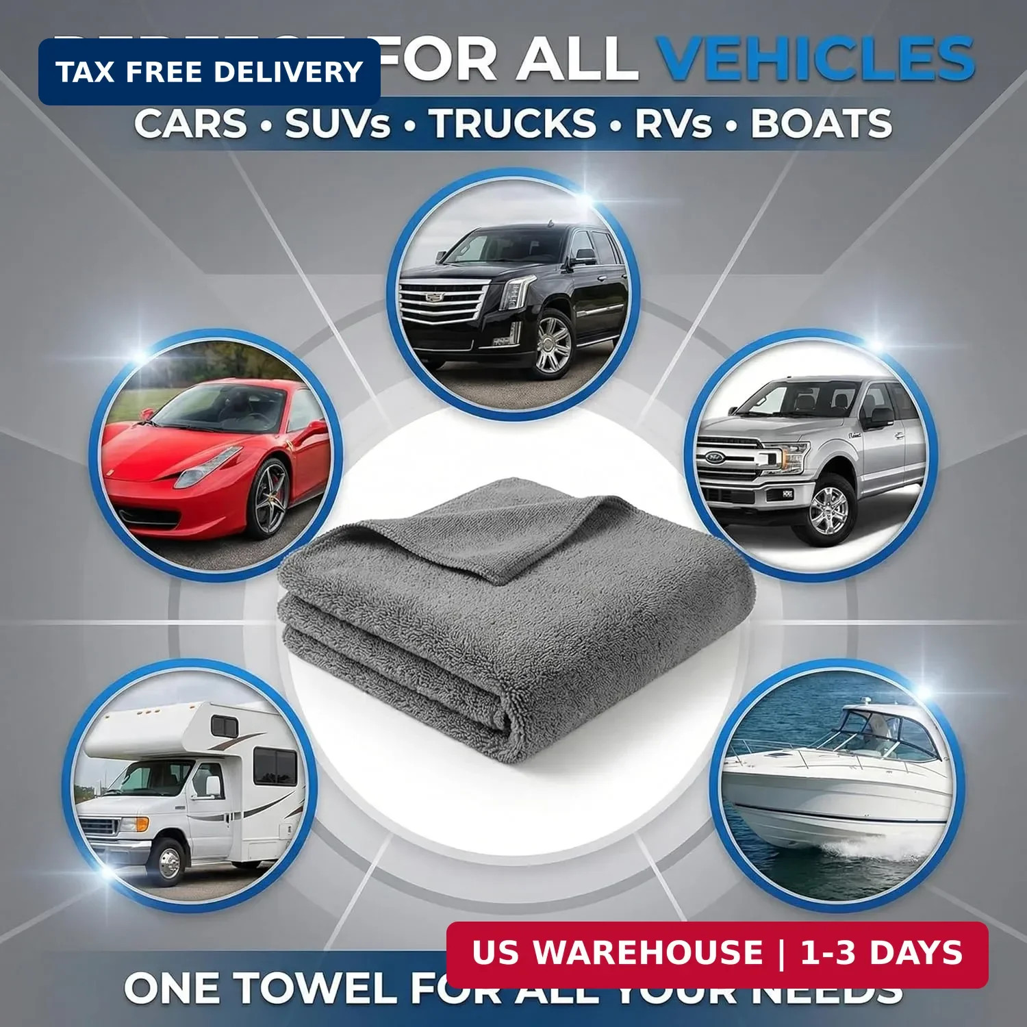 2 Pack Professional Large Microfiber Car Drying Towels (31″ x 24″), Scratch Free