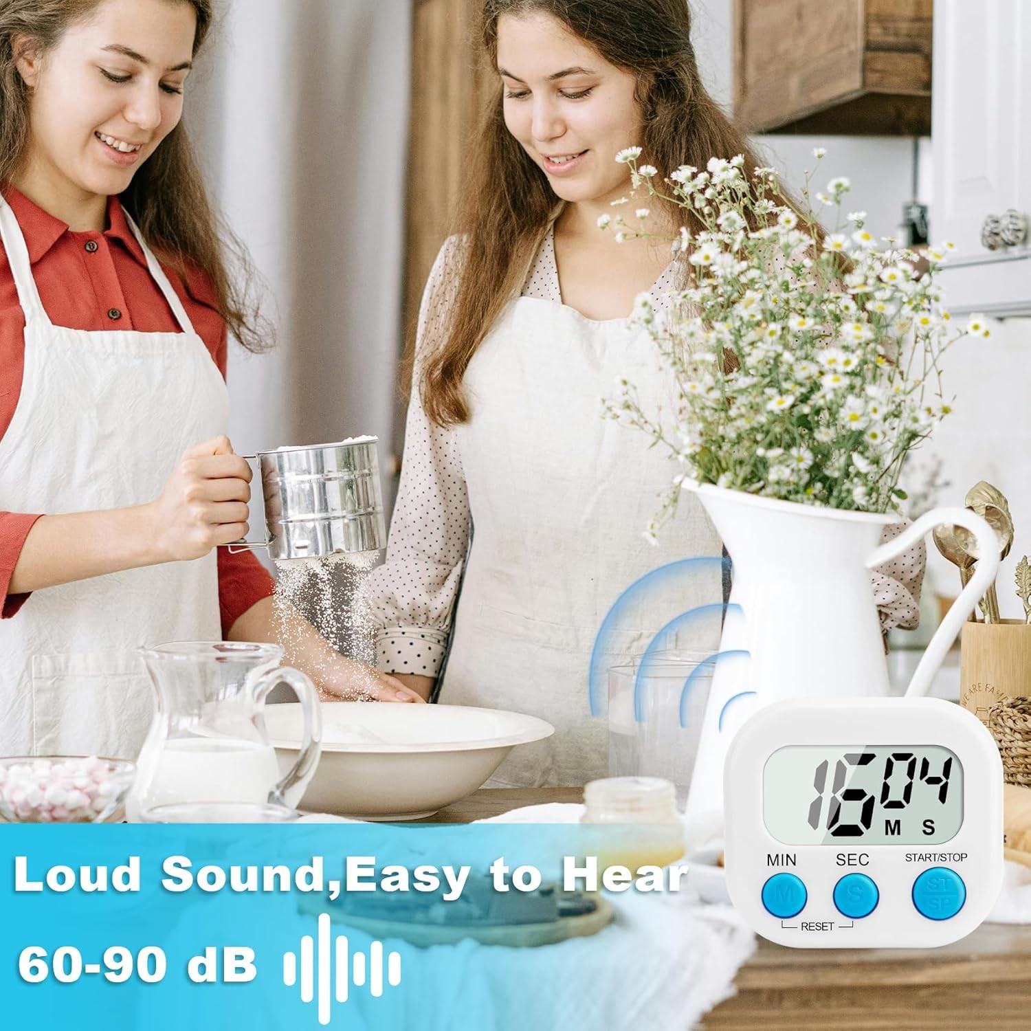 Large LCD Digital Kitchen Cooking Timer Count Down Up Clock Loud Alarm Magnetic