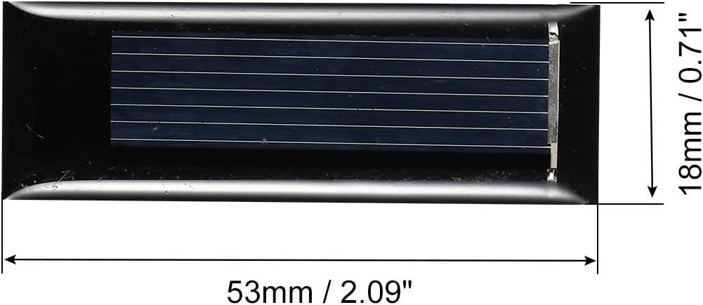 MECCANIXITY Mini Solar Panel Cell 0.5V 160mA 0.08W 53mm x 18mm for DIY Electric