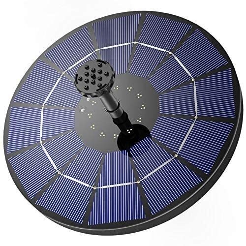 Solar Fountain Pump 6 Spray Effects 3.5W Panel 1500mAh Battery for Pond Pool