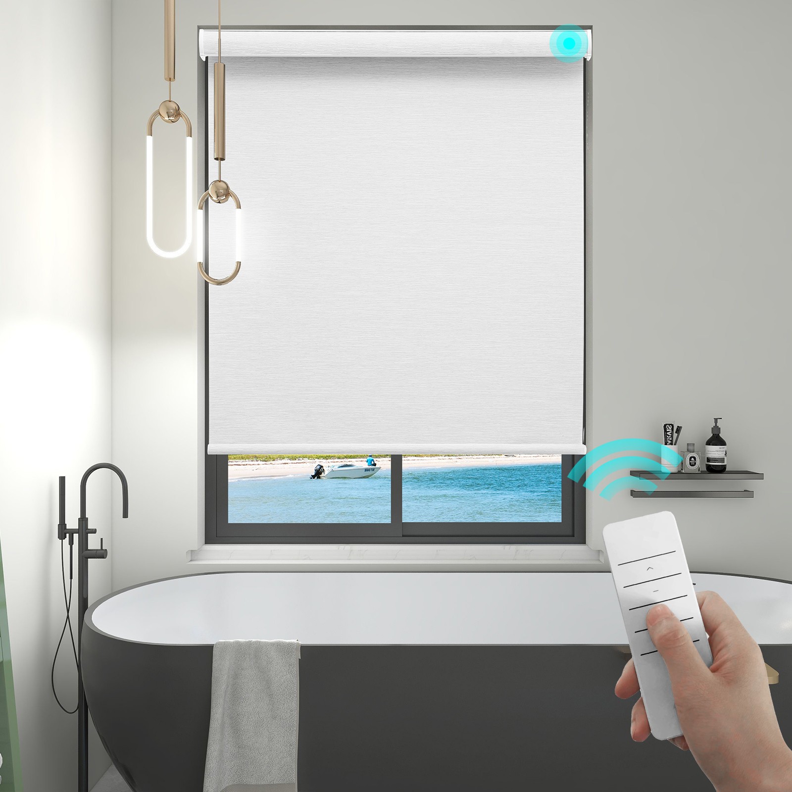 Changshade CUSTOM 100% Blackout Electric Roller Shade Motorized Window Blind