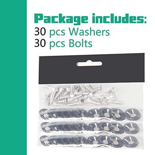 Bumper Fender Washers M6x20mm with Bolts, Engine Bay Dress Up 30 Pcs 30 Black