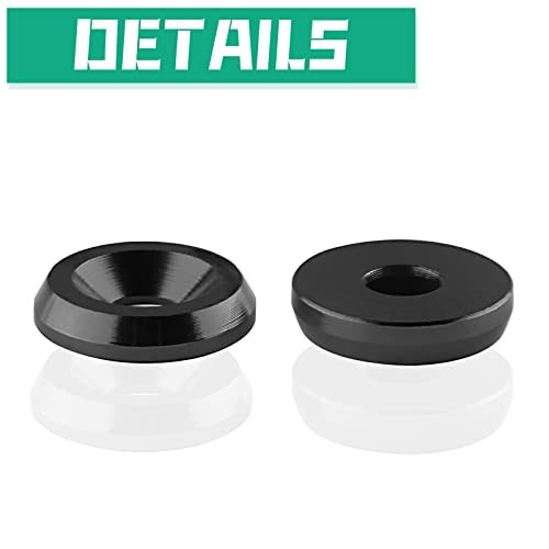 Bumper Fender Washers M6x20mm with Bolts, Engine Bay Dress Up 30 Pcs 30 Black