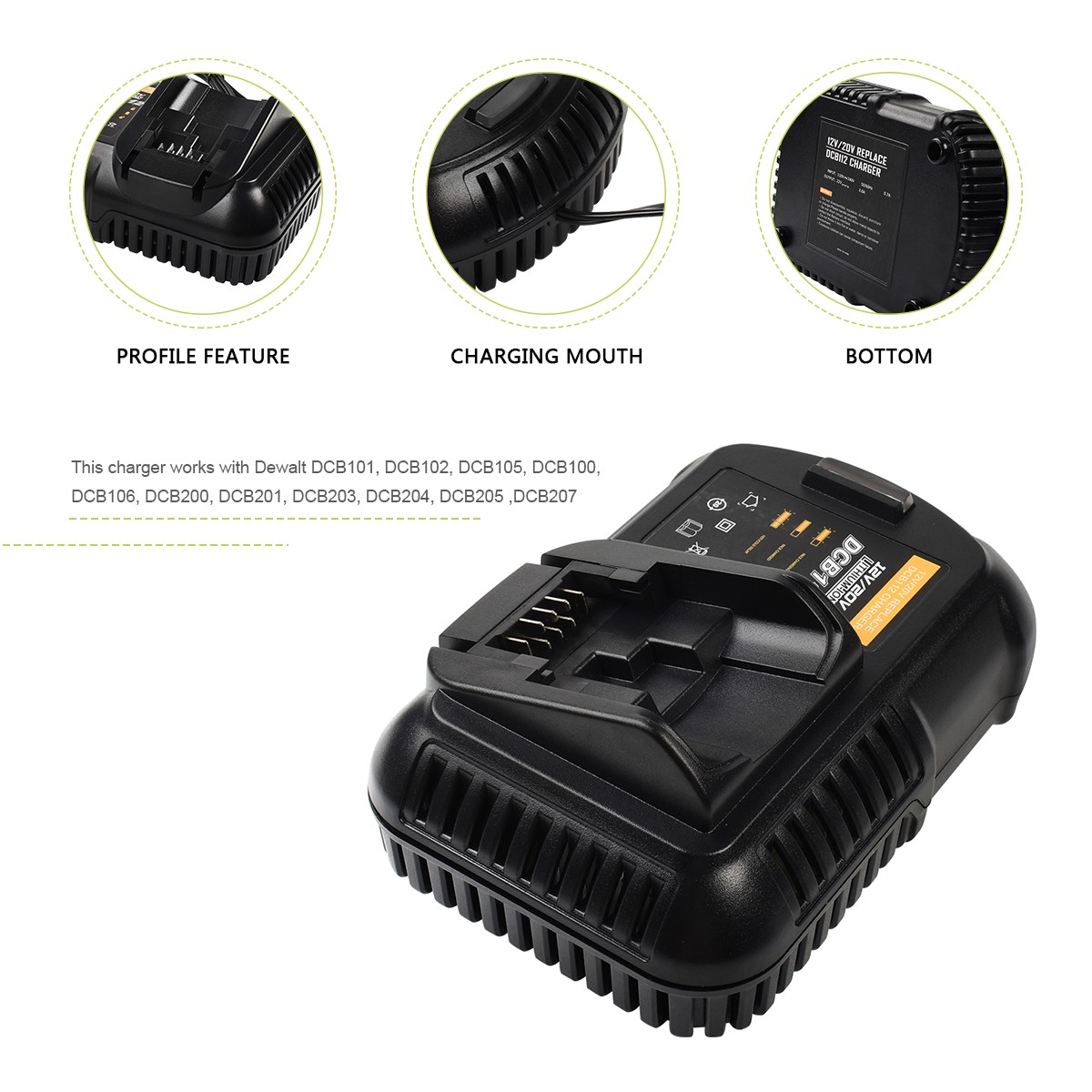 12V 8.0Ah Li-ion Battery/Charger For DeWalt 12 Volt Max DCB127-2 DCB120 DCB126