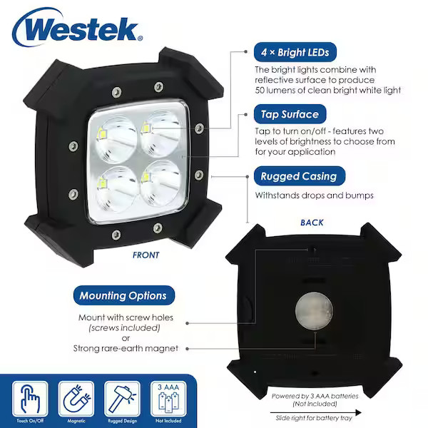 Battery Powered Magnetic LED Puck Light 2pk for Shed Pantry