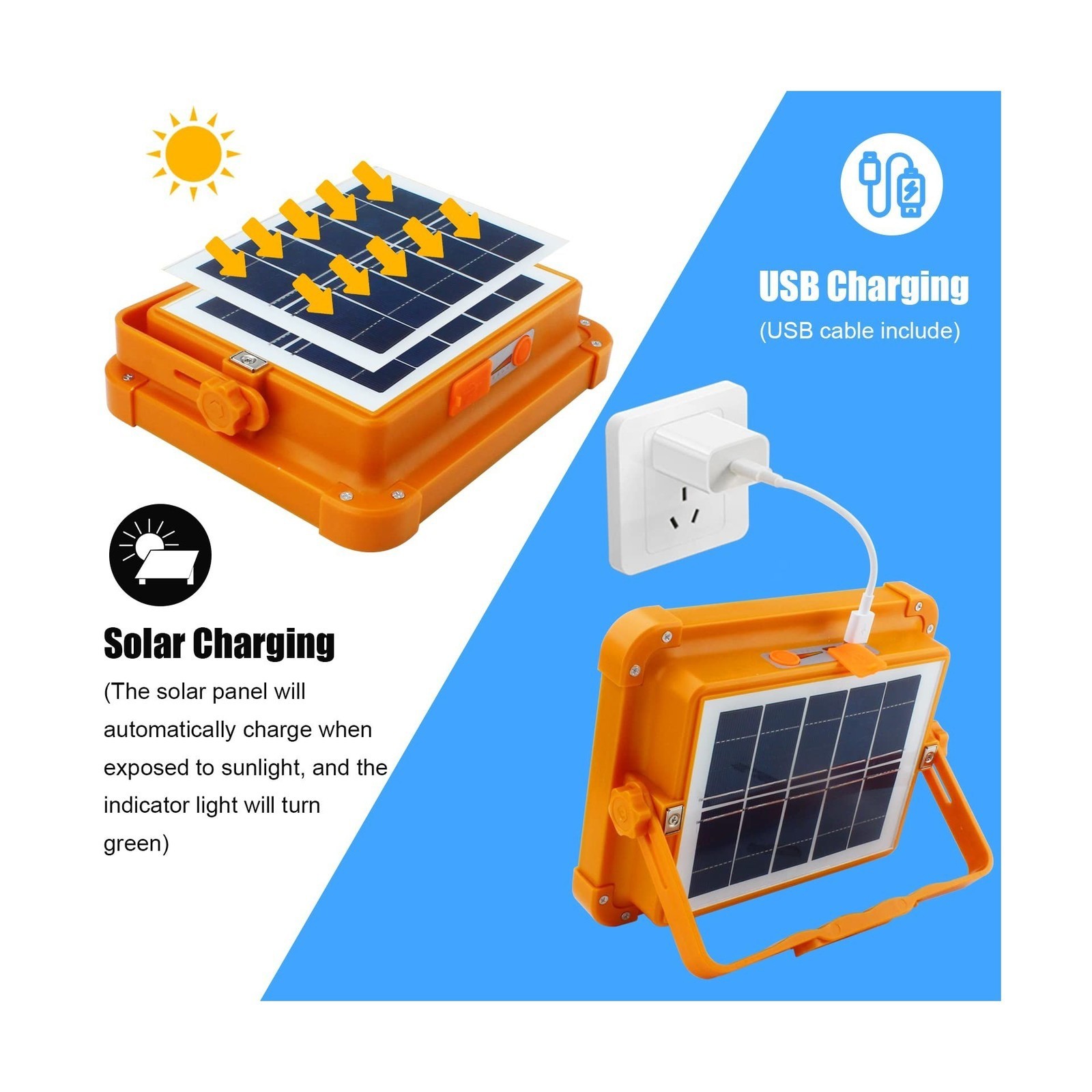 2Pack 288LED Solar Work Light Rechargeable Portable Flood Light for Camping 650W