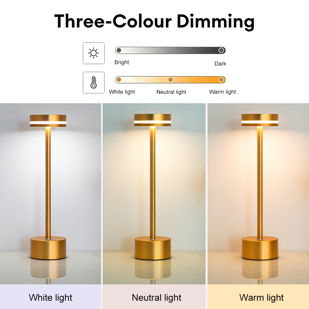 Cordless Table Lamp Portable Battery Powered LED Desk Lamps USB Rechargeable US