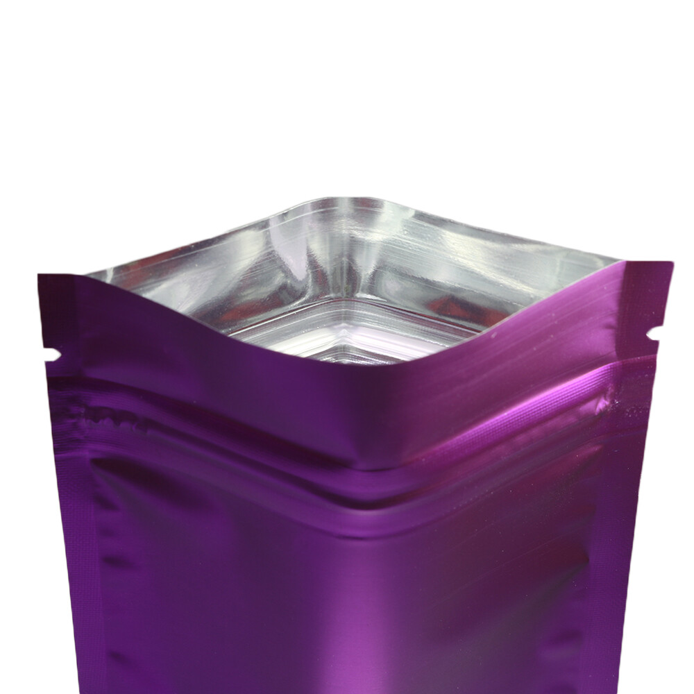 Matte Purple Barrier Resealable Snack Storage Bags Gram Oz Eighth Quarter Sizes