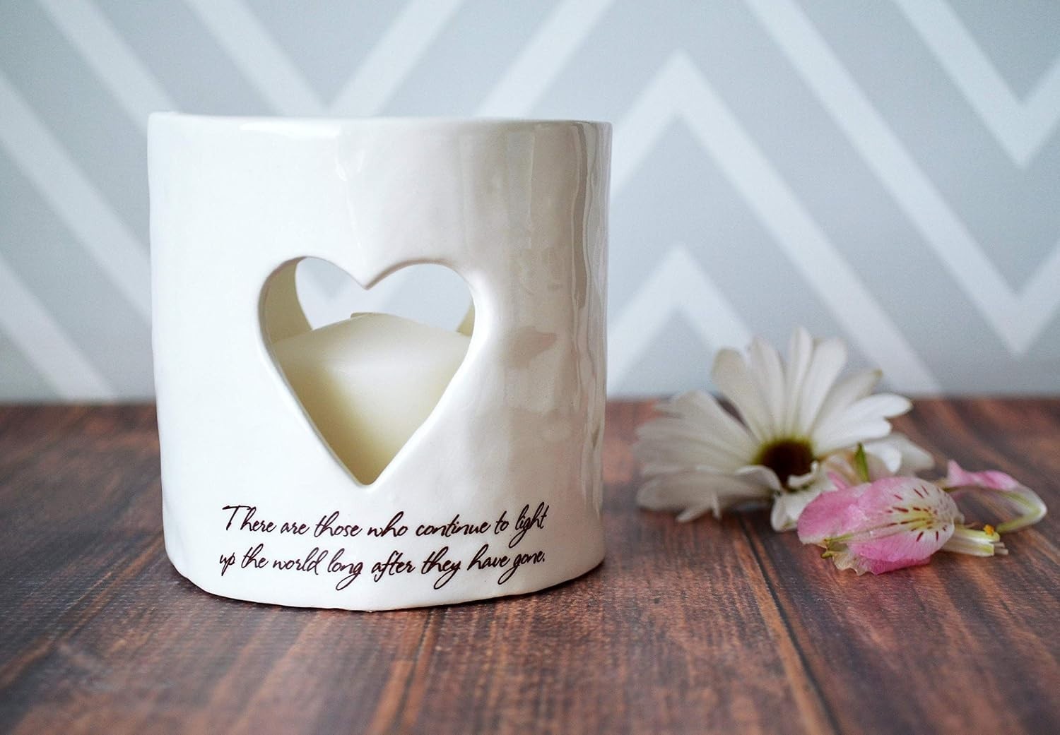 Custom Heart Candle Holder, Sympathy Votive, ‘Continue to Light Up…” Susabella