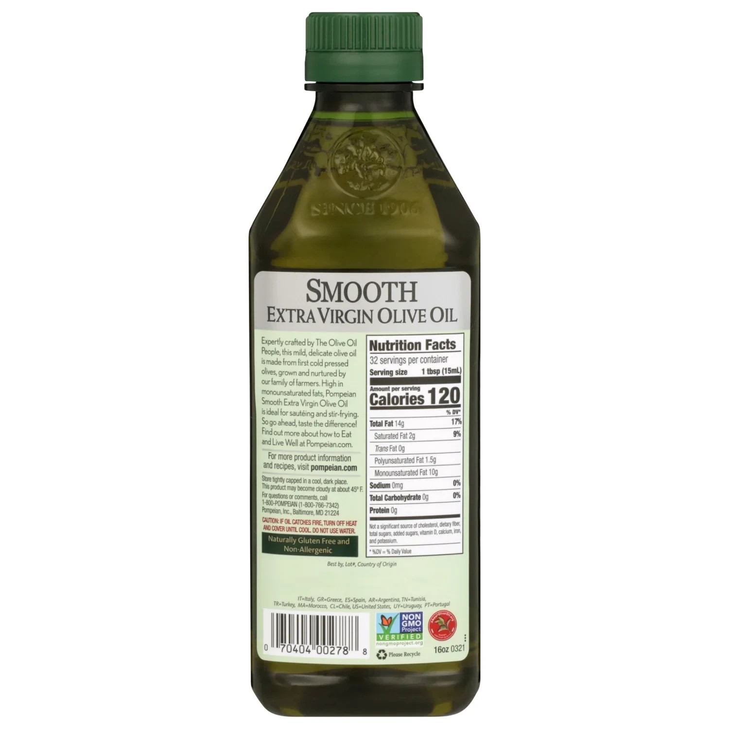 Pompeian Smooth Extra Virgin Olive Oil – 16 fl oz