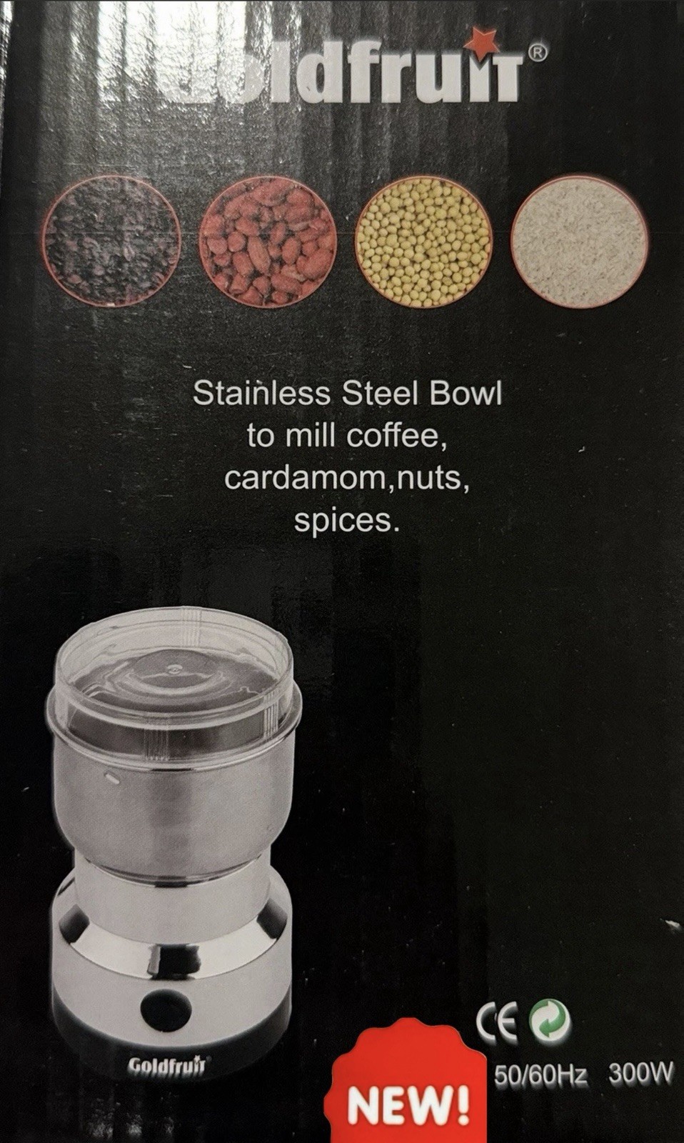 Electric Coffee Bean Grinder Nut Seed Grind Spice Crusher Mill Blender /Silver