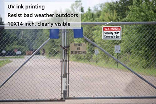 Large Video Surveillance Sign Security Cameras In Use 10×14 2 Pack UV Printed