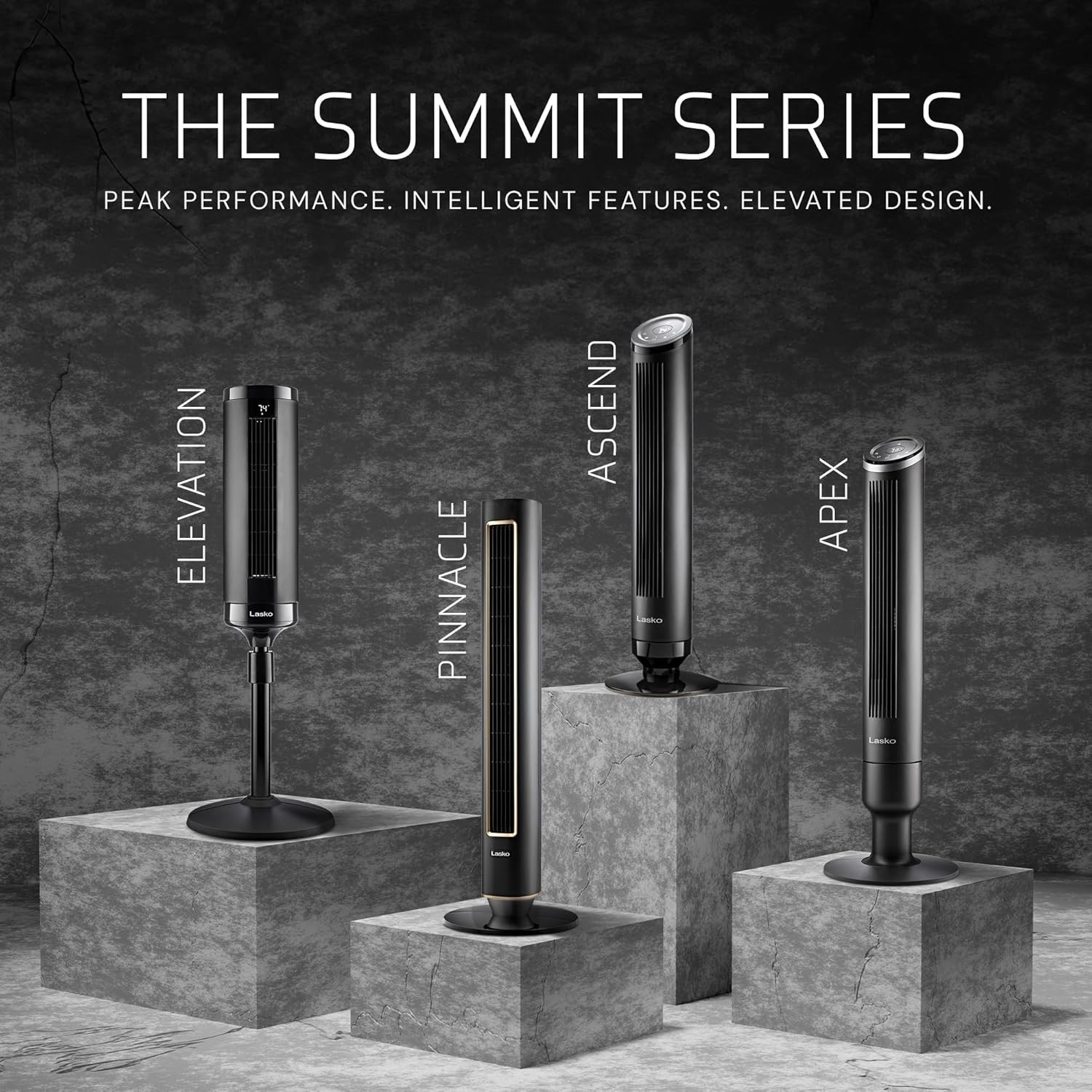Elevation Adjustable Tower Fan 42”-54”, Pedestal Fan, 31 ft/s Airflow, Quiet …