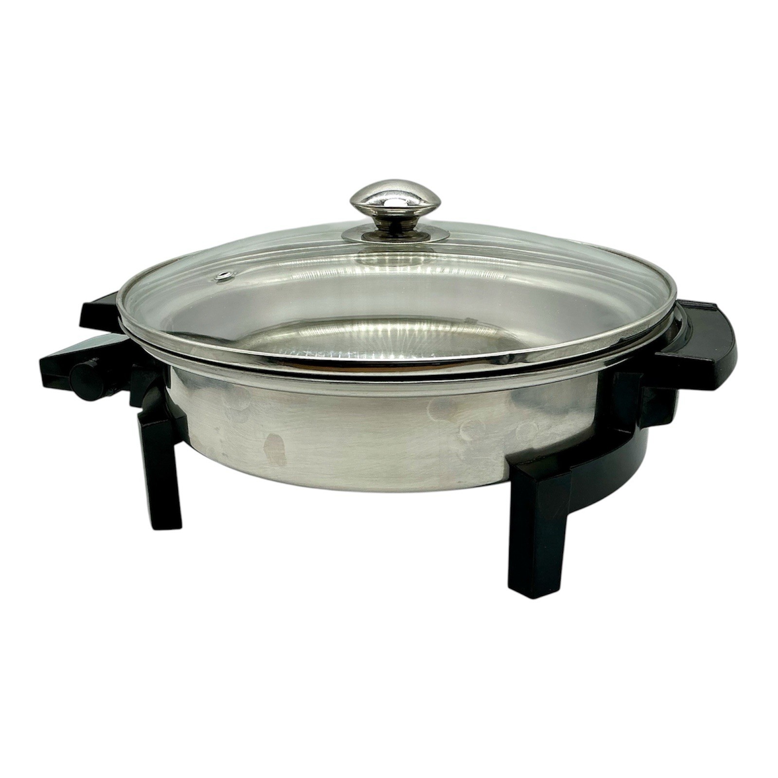 Lifetime Electric Casserole Skillet Pan 11” lid Heat Control Liquid Core Tested
