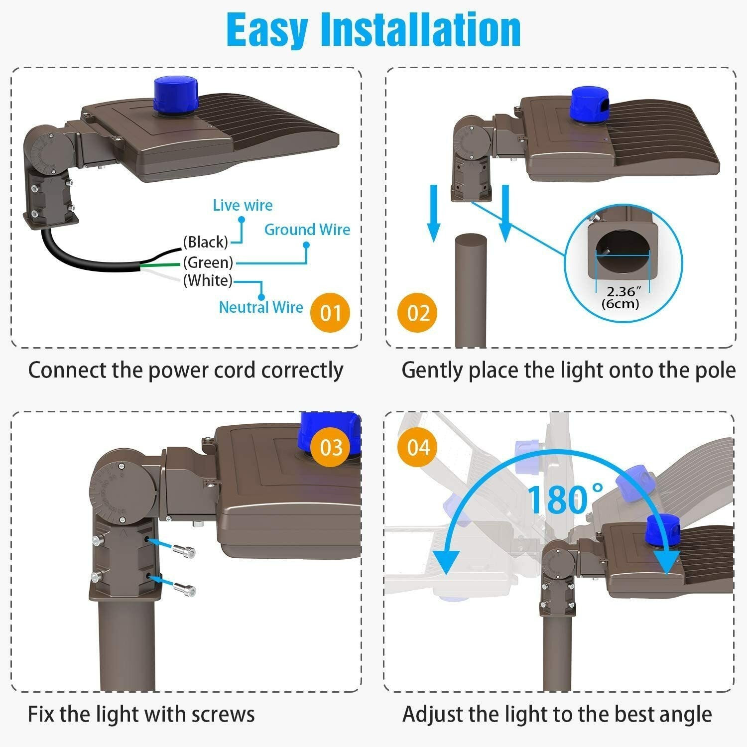 150W 320W LED Parking Lot Light Dusk to Dawn Commercial Shoebox Street Light