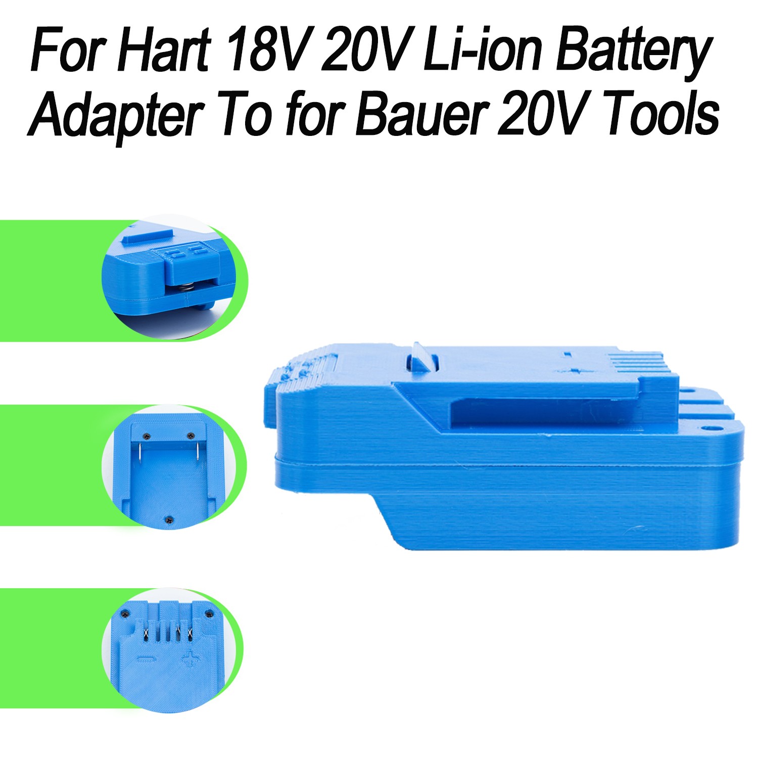 Battery Adapter Fits For HART 20V Li-Ion Battery to For Bauer 20V Cordless Tools