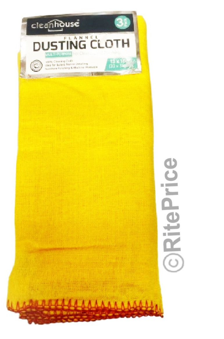 6 PCS 100% Pure Cotton Yellow Multi-Purpose Dusters Cleaning Cloths (2 Pack)-New
