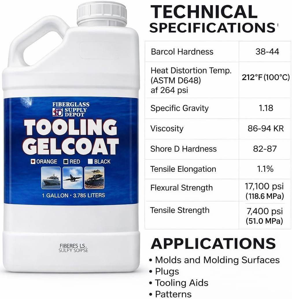 FSD Orange Tooling Gelcoat Gallon with 60cc Hardener (MEKP)