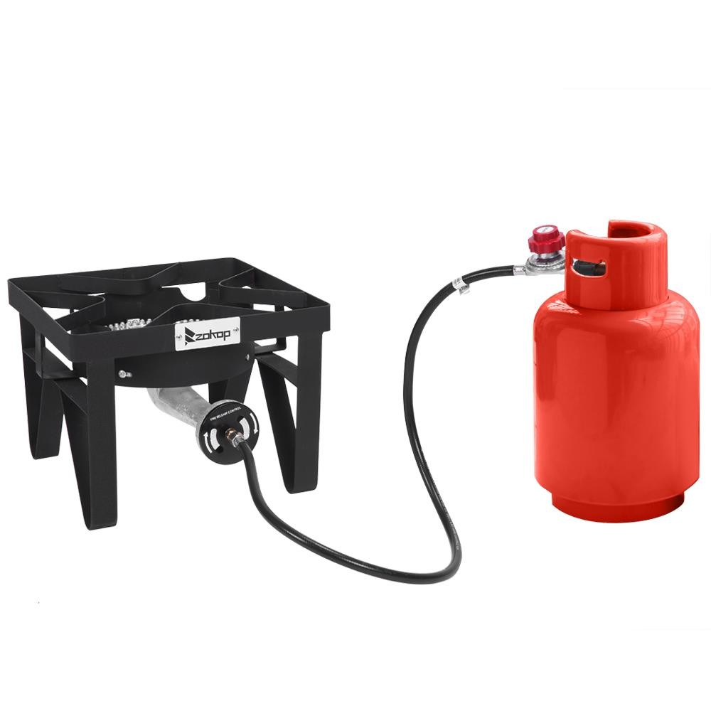 200,000 BTU Outdoor Gas Round Single Propane Stove Camp Burner Picnic Grill BBQ